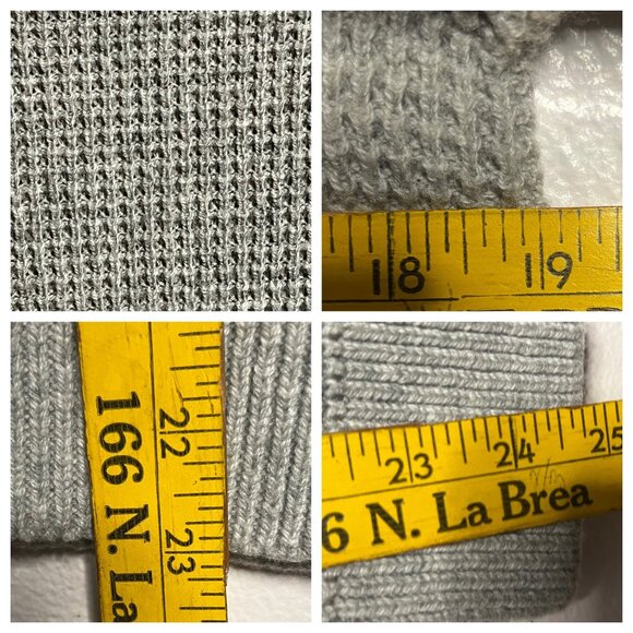 Gap Women's Grey Sweater Minimalist Medium Wool Blend Waffle Knit Crew Neck Warm - Picture 10 of 16